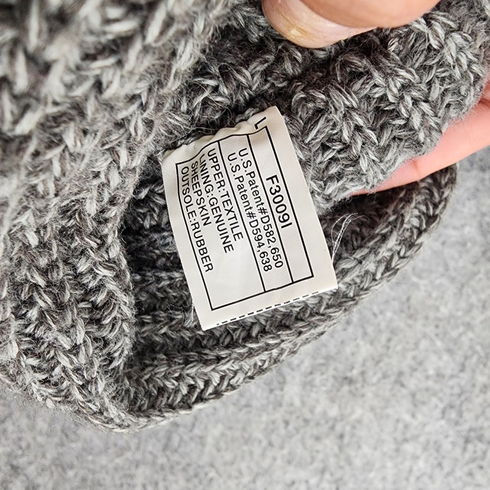 UGG Lattice Cardy Grey Knit Tall Sheepskin Lining Boots Womens 7 5819 - Picture 6 of 8